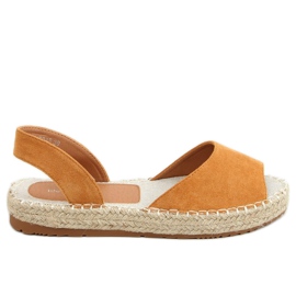 Espadrilles kamel med åben tå 6915 kamel brun
