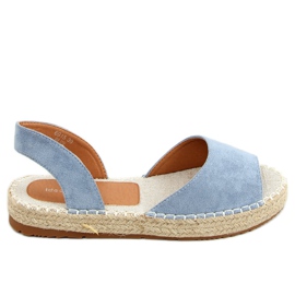 Åben tå blå espadriller 6915 Blå