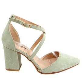 Pumps skære bred hæl celadon NC900 Grøn