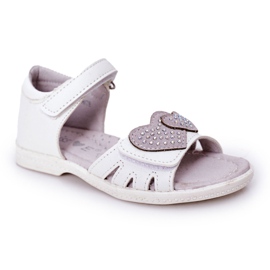 PE1 Børns hvide sandaler med velcro My Heart