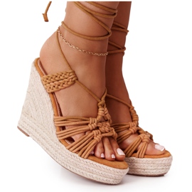 PS1 Bindede kilesandaler med Camel Run The World brun
