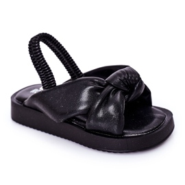 FR1 Børns sandaler med manchet sort tyggegummi