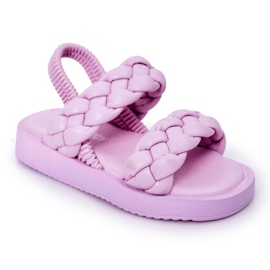 FR1 Børnesandaler med ribbet violet cutie-pie