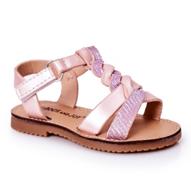 FR1 Børnesandaler med brokade pink Batilda lyserød