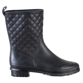 SHELOVET Quiltede Wellies sort