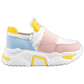 SHELOVET Farverige sneakers på platformen hvid flerfarvet