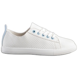SHELOVET Åbne sneakers med øko -læder hvid