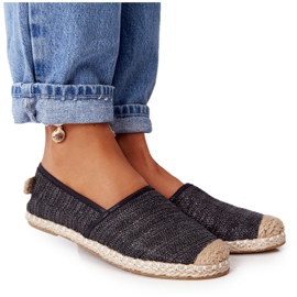 Sort Espadrilles på halmsål Lu Boo