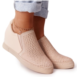 Wedge sneakers med pailletter Lu Boo Beige brun