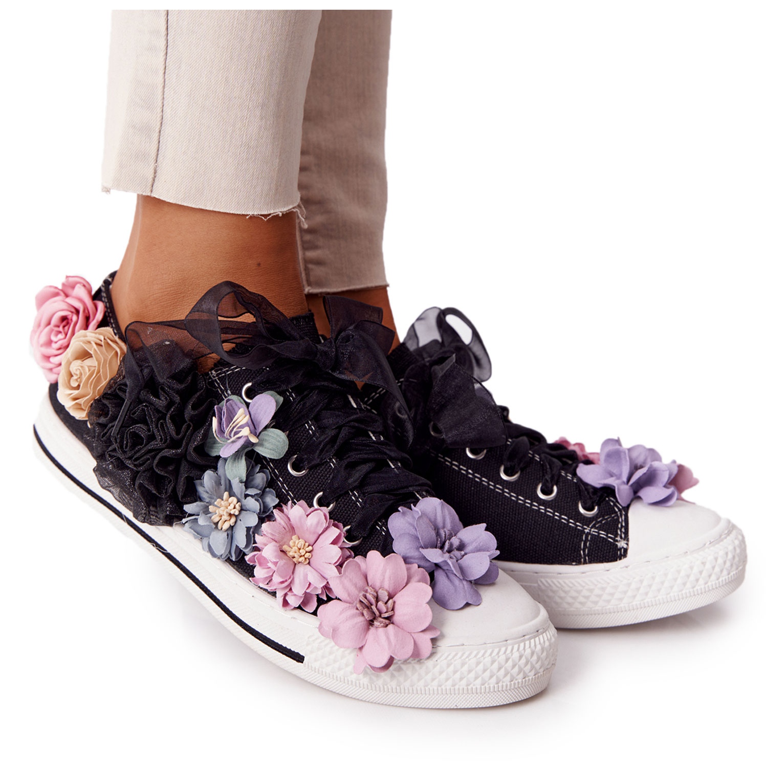 Dwell semester Forskelsbehandling Sneakers med blomster Lu Boo Sort flerfarvet - KeeShoes