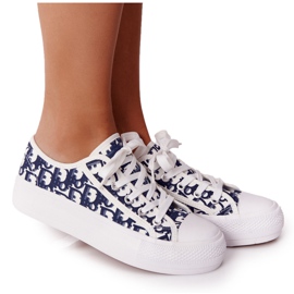 PS1 Kvinder Sneakers Hvid og Navy Daphne marine blå