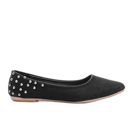 Sort mat ballerinaer med studs Doyer St.