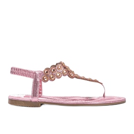 Barbados pink skinnende flip-flops lyserød