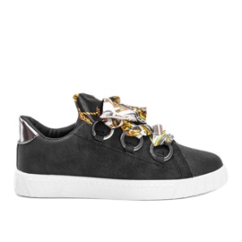 Sorte sneakers med satinbinding fra Kisionis