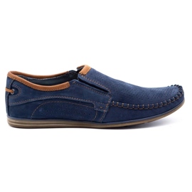 Olivier Mænds læder loafers 4206 marineblå