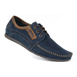 Olivier Mænds læder loafers 4228 marineblå marine blå