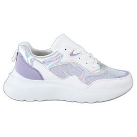 Sweet Shoes Sneakers med glitter hvid violet