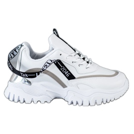 Ideal Shoes Hvide mode sneakers