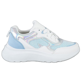 Sweet Shoes Sneakers med glitter hvid blå