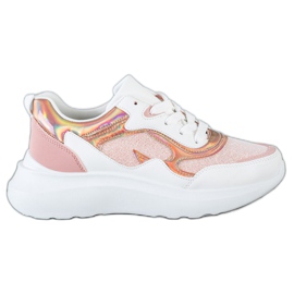 Sweet Shoes Sneakers med glitter hvid lyserød