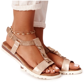 PE1 Flade sandaler med Milton kobberpynt
