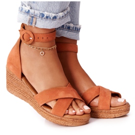 Suede Wedge Sandals Maciejka 04565-29 Rød brun