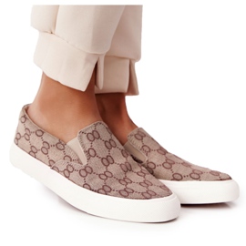 Kvinder Logged Sneakers Slip-On Khaki Challenge brun