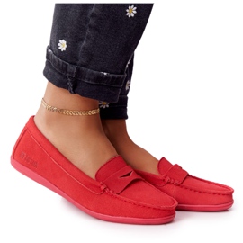 Kvinders ruskind loafers Big Star HH274668 Coral rød