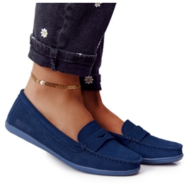 Kvinders ruskind loafers Big Star HH274663 Marineblå marine blå
