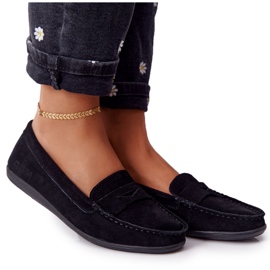 Kvinders ruskind loafers Big Star HH274662 sort