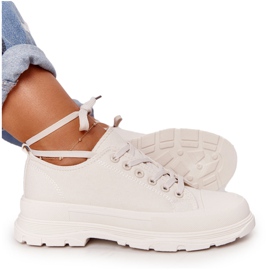 Kvinders sneakers Beige rejsetid på store såler
