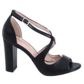 Sorte højhælede sandaler S-837 Sort