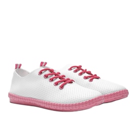 BM Lad mig åbne hvide og lyserøde sneakers