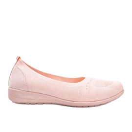 Lyserøde kvinders sneakers Bins