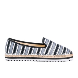 Sort stribede espadriller fra Ottawa grå