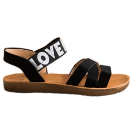 SHELOVET Sandaler med Eco Leather Love sort
