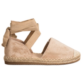 SHELOVET Moderigtigt bundet Espadrilles beige