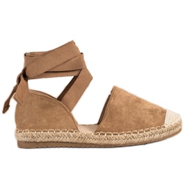 SHELOVET Moderigtigt binde Espadrilles brun