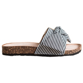 Vinceza stribede sandaler hvid sort