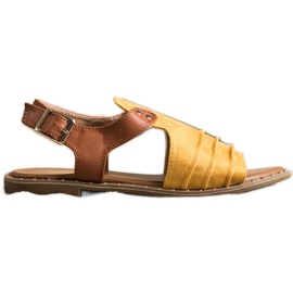 Lukkede VINCEZA sandaler brun gul