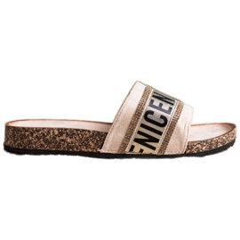 Fashion Vinceza hjemmesko beige
