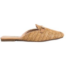 SHELOVET Elegante halmtøfler brun