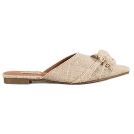 SHELOVET Elegante hjemmesko i Spitz beige