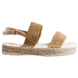 SHELOVET Flettede sandaler på platformen beige orange