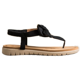 SHELOVET Flip-flops sandaler med sløjfe sort