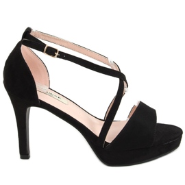 Sort 9R31 Sorte sandaler med plateau