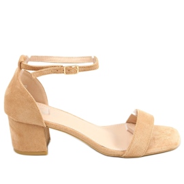 Lavhælede sandaler kamel X503-21SA-2 Camel beige brun
