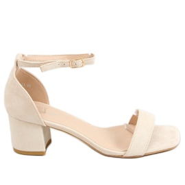 Sandaler med lave hæle beige X503-21SA-2 Beige