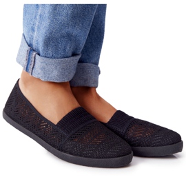 Openwork Slip-On Black Chillout Sneakers sort