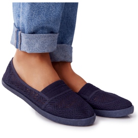 Openwork Slip-On Sneakers Navy Blue Chillout marineblå